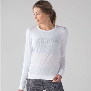 lululemon breeze by long sleeve in white size 4